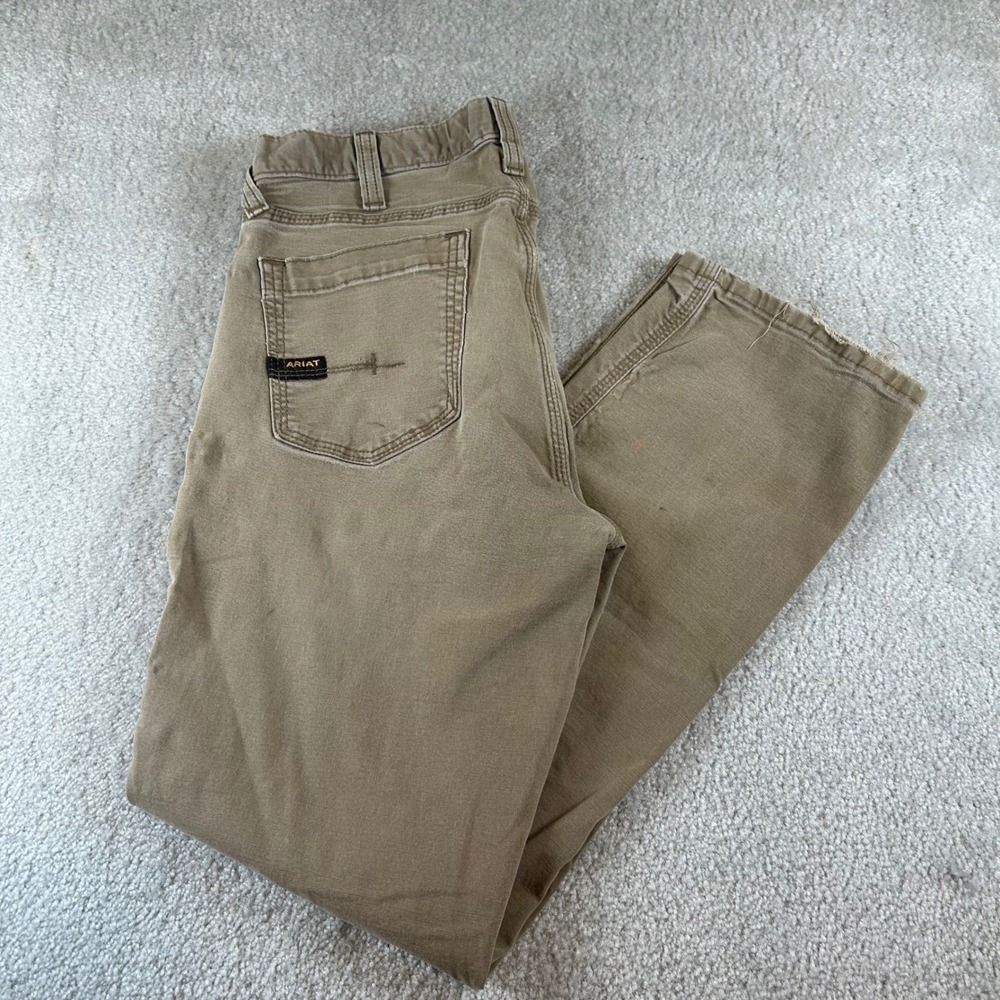 Ariat Rebar M4 Relaxed Straight Cargo Pocket Work Pants Men's Khaki 30x30